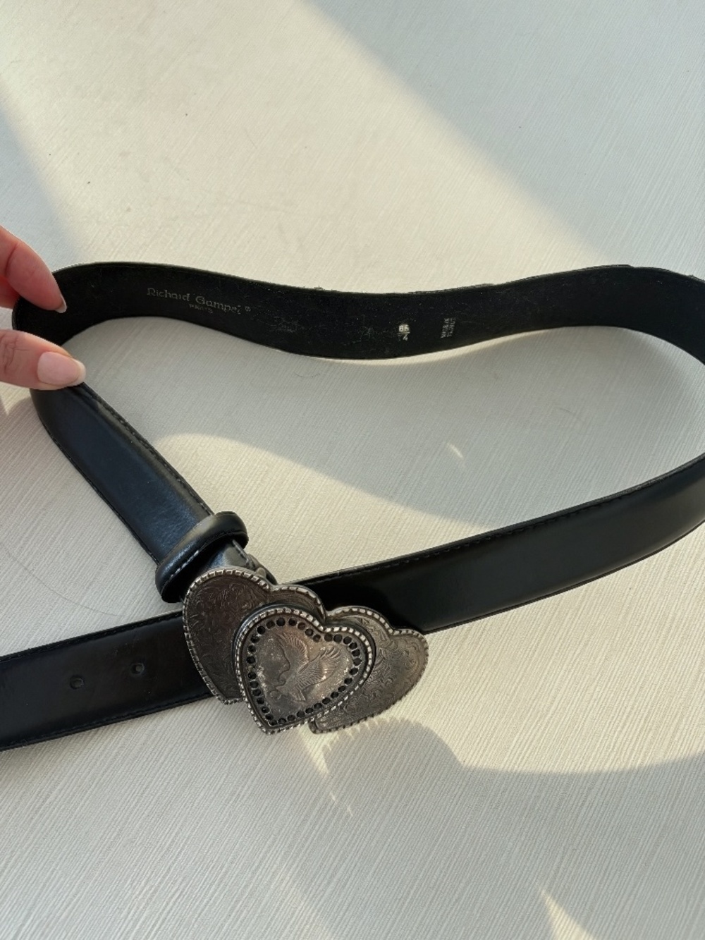 Vintage Richard Gampel Paris Heart Western Belt 85/34